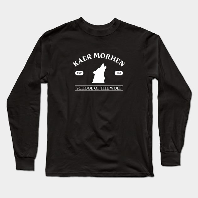 Kaer Morhen: School of the Wolf Collegiate (The Witcher) Long Sleeve T-Shirt by TombAndTome